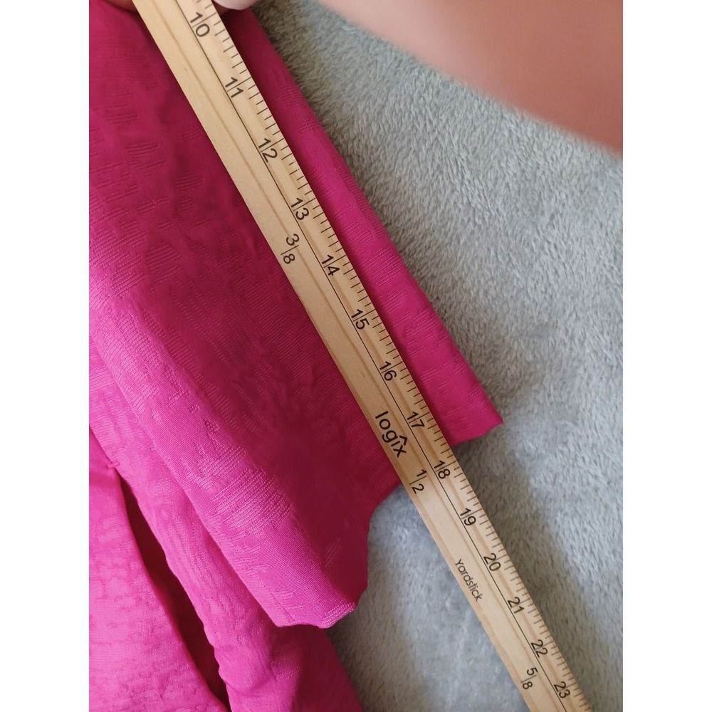 Chicos Pink Swing Jacket Sz 1 / M Textured 3/4 Sleeve Lightweight Preppy Office - Picture 6 of 11